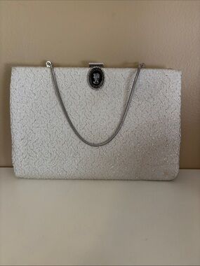 Vintage Elegant Silver Sparkle Evening Bag